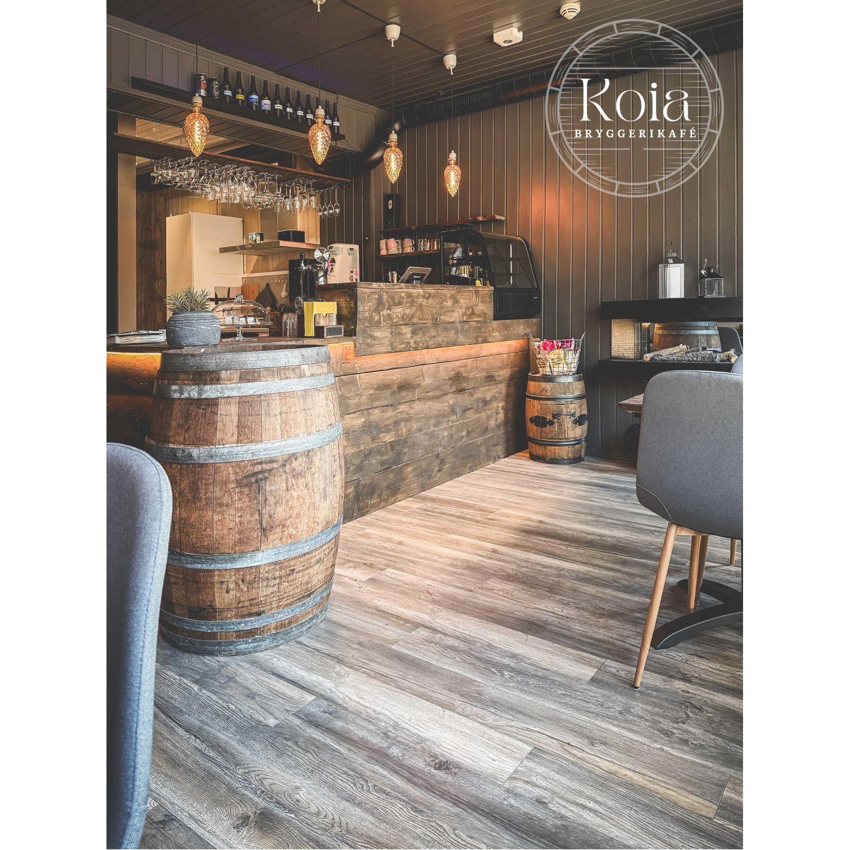 God mat med tilhørende drikke på Koia Bryggerikafé